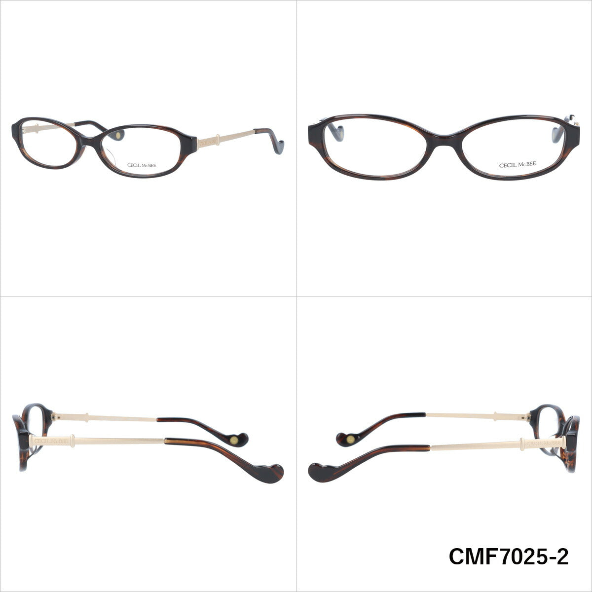 メガネ 眼鏡 度付き 度なし おしゃれ CECIL McBEE セシルマクビー CMF 7025 全4色 52サイズ オーバル型 レディース 女性 UVカット 紫外線 ブランド サングラス 伊達 ダテ｜老眼鏡・PCレンズ・カラーレンズ・遠近両用対応可能 ラッピング無料