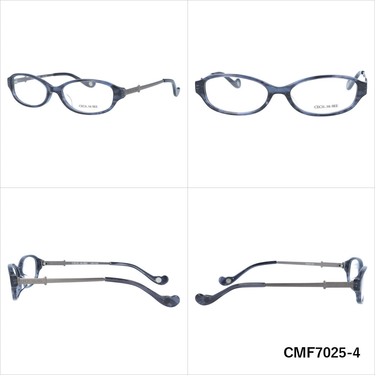 メガネ 眼鏡 度付き 度なし おしゃれ CECIL McBEE セシルマクビー CMF 7025 全4色 52サイズ オーバル型 レディース 女性 UVカット 紫外線 ブランド サングラス 伊達 ダテ｜老眼鏡・PCレンズ・カラーレンズ・遠近両用対応可能 ラッピング無料