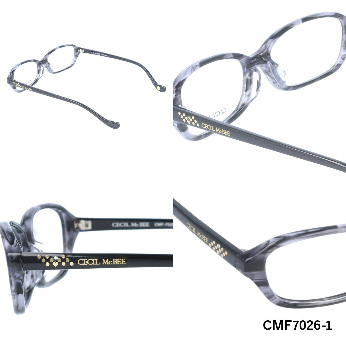 メガネ 眼鏡 度付き 度なし おしゃれ CECIL McBEE セシルマクビー CMF 7026 全4色 53サイズ レディース 女性 UVカット 紫外線 ブランド サングラス 伊達 ダテ｜老眼鏡・PCレンズ・カラーレンズ・遠近両用対応可能 ラッピング無料