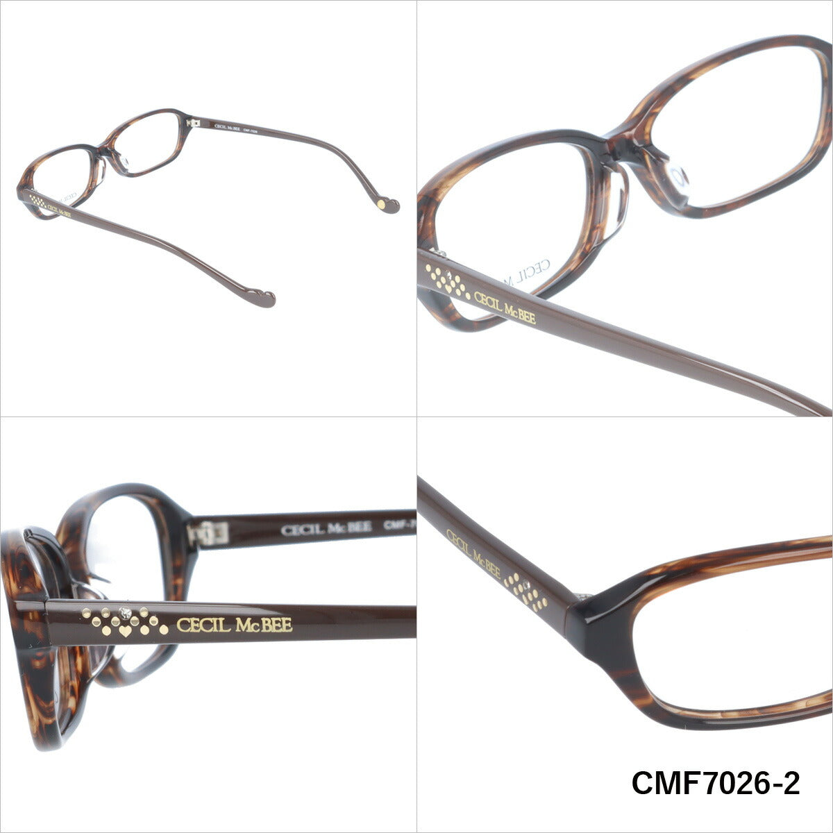 メガネ 眼鏡 度付き 度なし おしゃれ CECIL McBEE セシルマクビー CMF 7026 全4色 53サイズ レディース 女性 UVカット 紫外線 ブランド サングラス 伊達 ダテ｜老眼鏡・PCレンズ・カラーレンズ・遠近両用対応可能 ラッピング無料