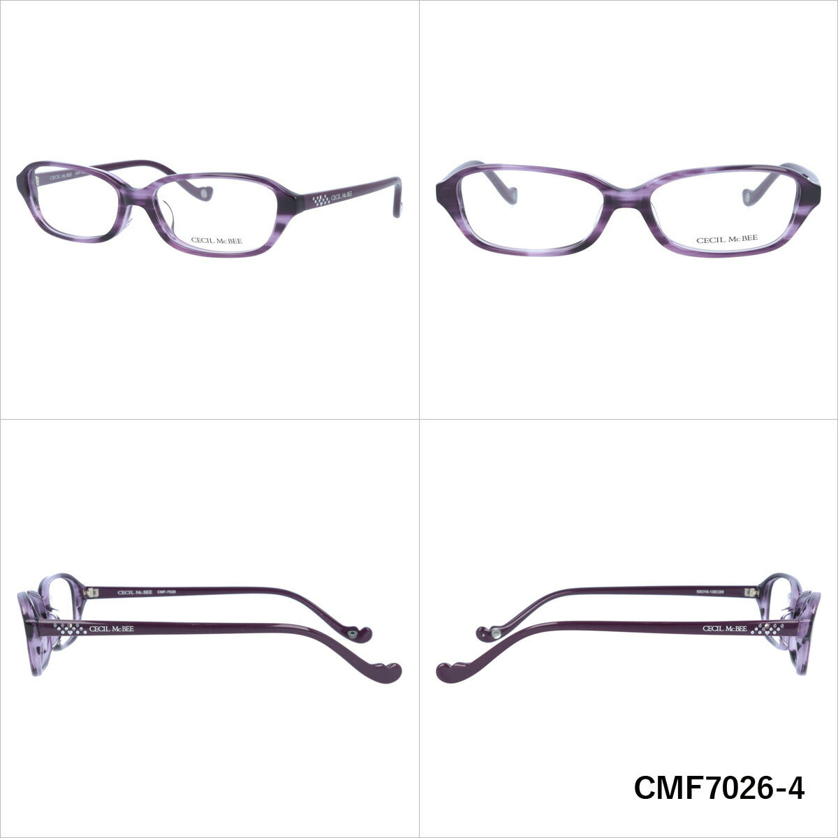 メガネ 眼鏡 度付き 度なし おしゃれ CECIL McBEE セシルマクビー CMF 7026 全4色 53サイズ レディース 女性 UVカット 紫外線 ブランド サングラス 伊達 ダテ｜老眼鏡・PCレンズ・カラーレンズ・遠近両用対応可能 ラッピング無料