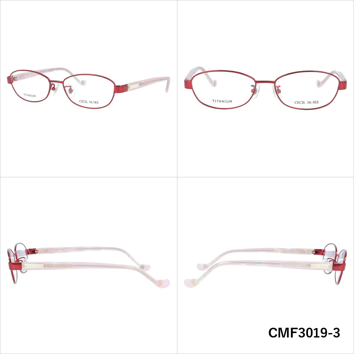 メガネ 眼鏡 度付き 度なし おしゃれ CECIL McBEE セシルマクビー CMF 3019 全4色 52サイズ レディース 女性 UVカット 紫外線 ブランド サングラス 伊達 ダテ｜老眼鏡・PCレンズ・カラーレンズ・遠近両用対応可能 ラッピング無料