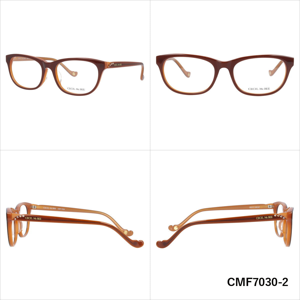 メガネ 眼鏡 おしゃれ CECIL McBEE セシルマクビー CMF 7030 全4色 53サイズ レディース 女性 UVカット 紫外線 ブランド サングラス 伊達 ダテ ラッピング無料