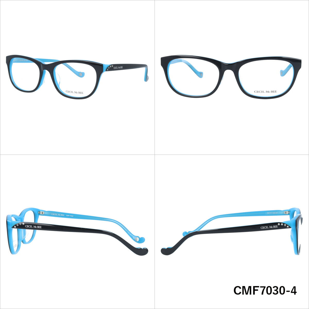 メガネ 眼鏡 おしゃれ CECIL McBEE セシルマクビー CMF 7030 全4色 53サイズ レディース 女性 UVカット 紫外線 ブランド サングラス 伊達 ダテ ラッピング無料