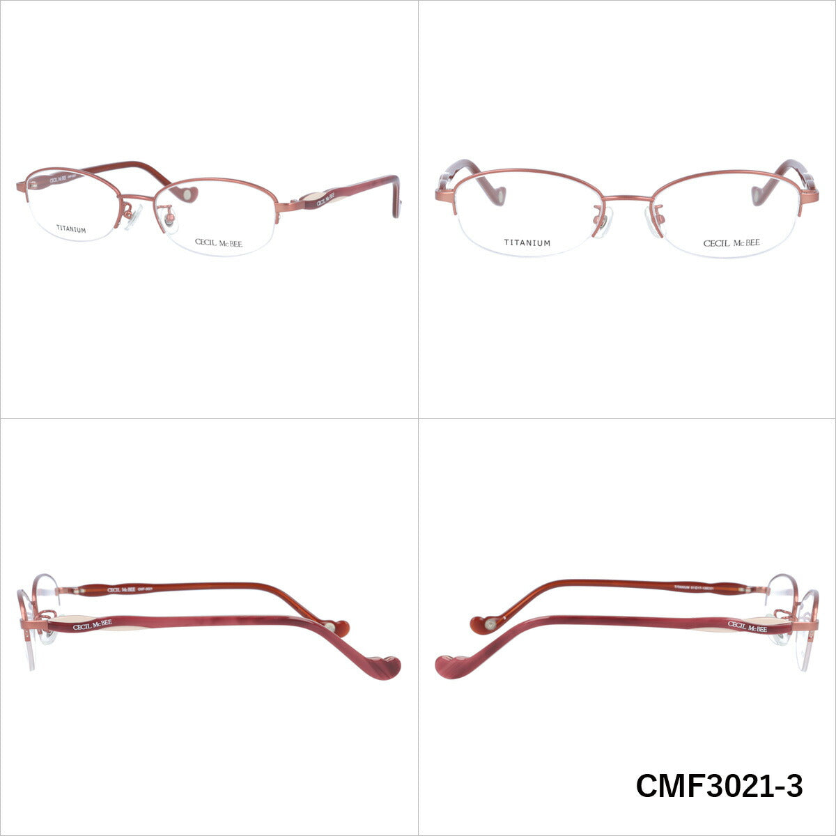 メガネ 眼鏡 度付き 度なし おしゃれ CECIL McBEE セシルマクビー CMF 3021 全4色 51サイズ レディース 女性 UVカット 紫外線 ブランド サングラス 伊達 ダテ｜老眼鏡・PCレンズ・カラーレンズ・遠近両用対応可能 ラッピング無料
