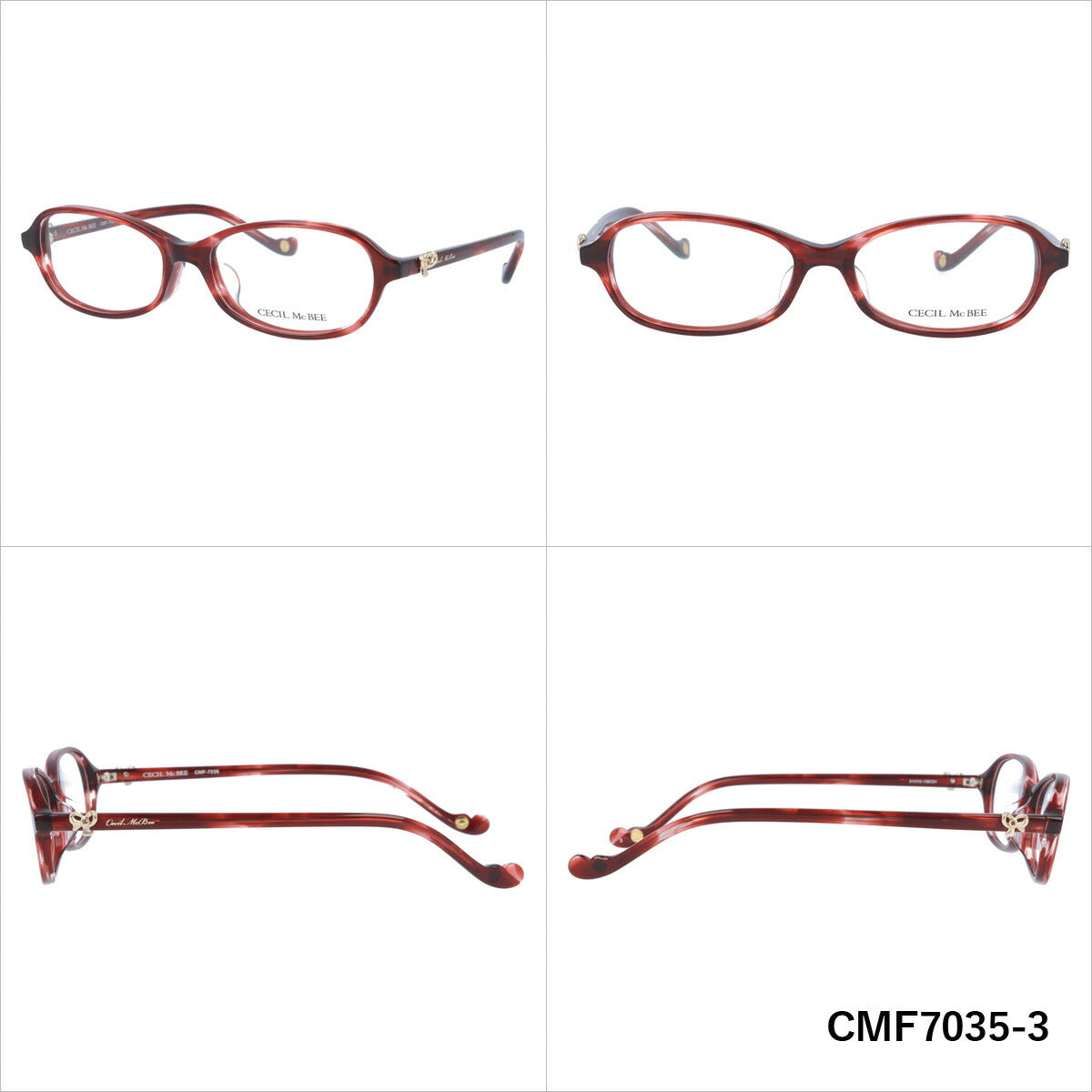 メガネ 眼鏡 度付き 度なし おしゃれ CECIL McBEE セシルマクビー CMF 7035 全4色 51サイズ レディース 女性 UVカット 紫外線 ブランド サングラス 伊達 ダテ｜老眼鏡・PCレンズ・カラーレンズ・遠近両用対応可能 ラッピング無料