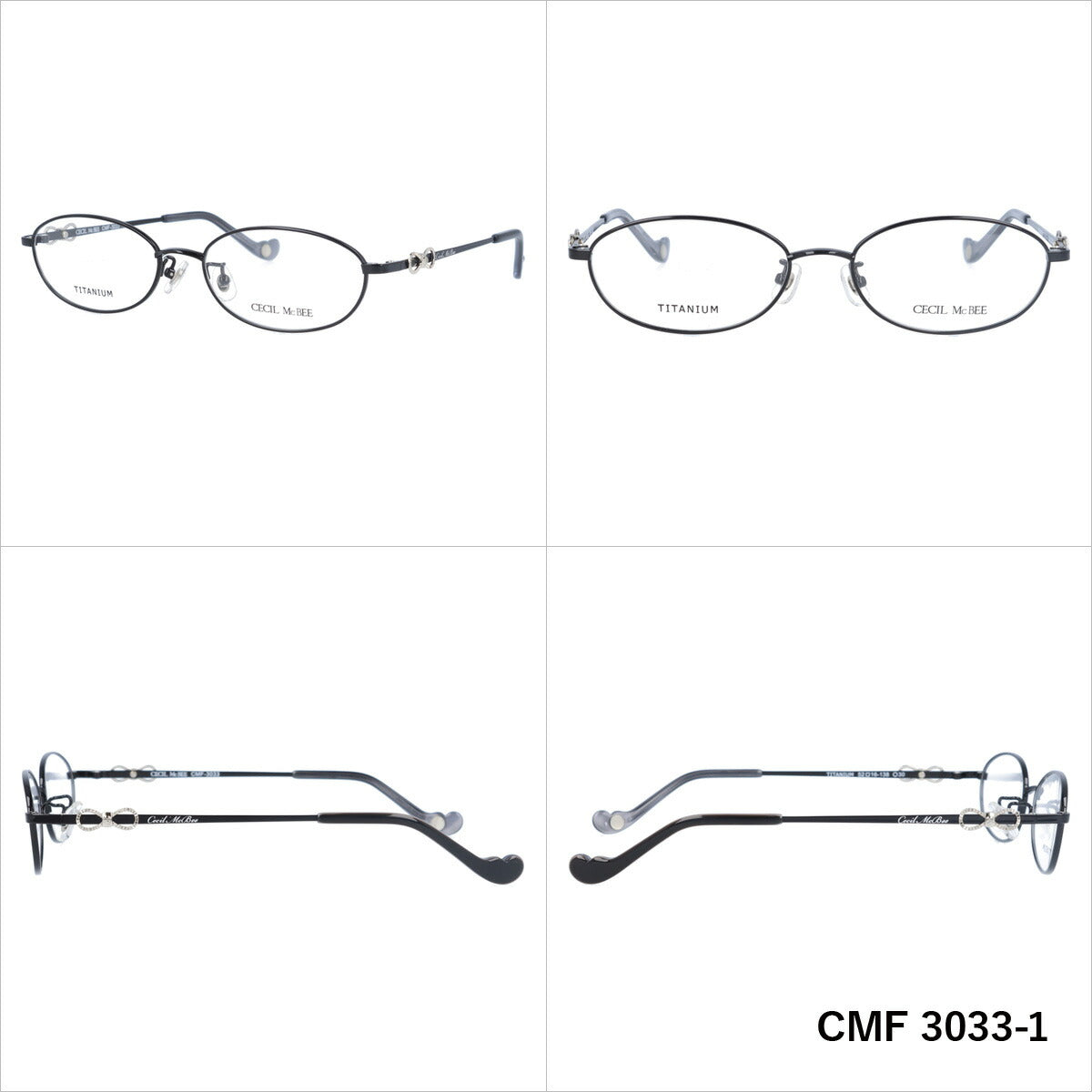 メガネ 眼鏡 度付き 度なし おしゃれ CECIL McBEE セシルマクビー CMF 3033 全4色 52サイズ オーバル型 レディース 女性 UVカット 紫外線 ブランド サングラス 伊達 ダテ｜老眼鏡・PCレンズ・カラーレンズ・遠近両用対応可能 ラッピング無料