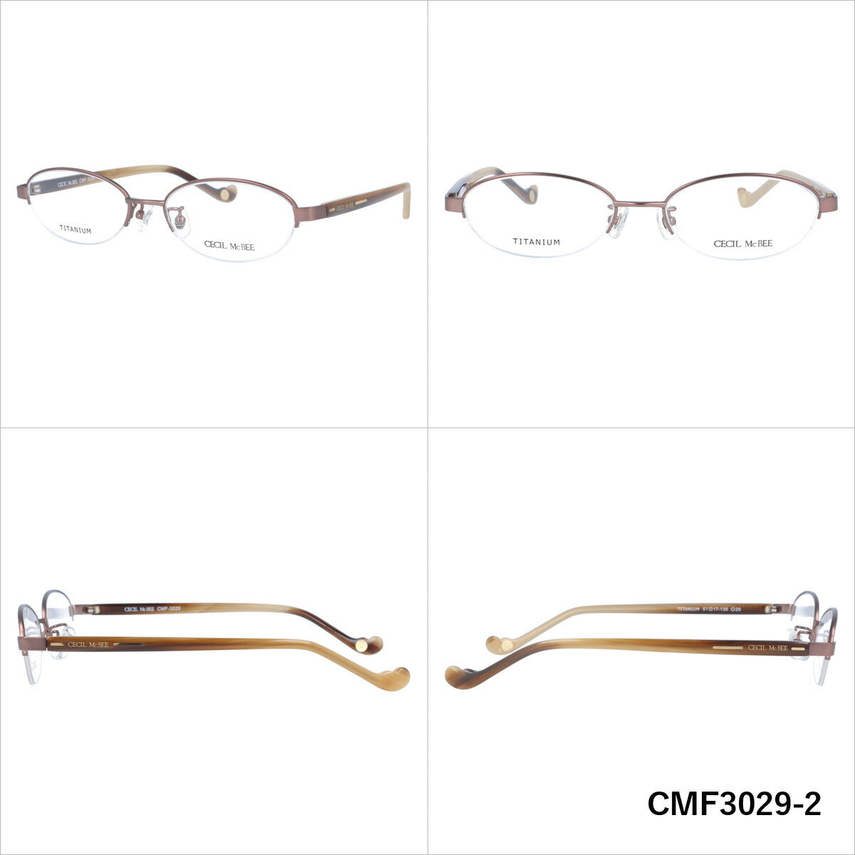 メガネ 眼鏡 度付き 度なし おしゃれ CECIL McBEE セシルマクビー CMF 3029 全4色 51サイズ オーバル型 レディース 女性 UVカット 紫外線 ブランド サングラス 伊達 ダテ｜老眼鏡・PCレンズ・カラーレンズ・遠近両用対応可能 ラッピング無料