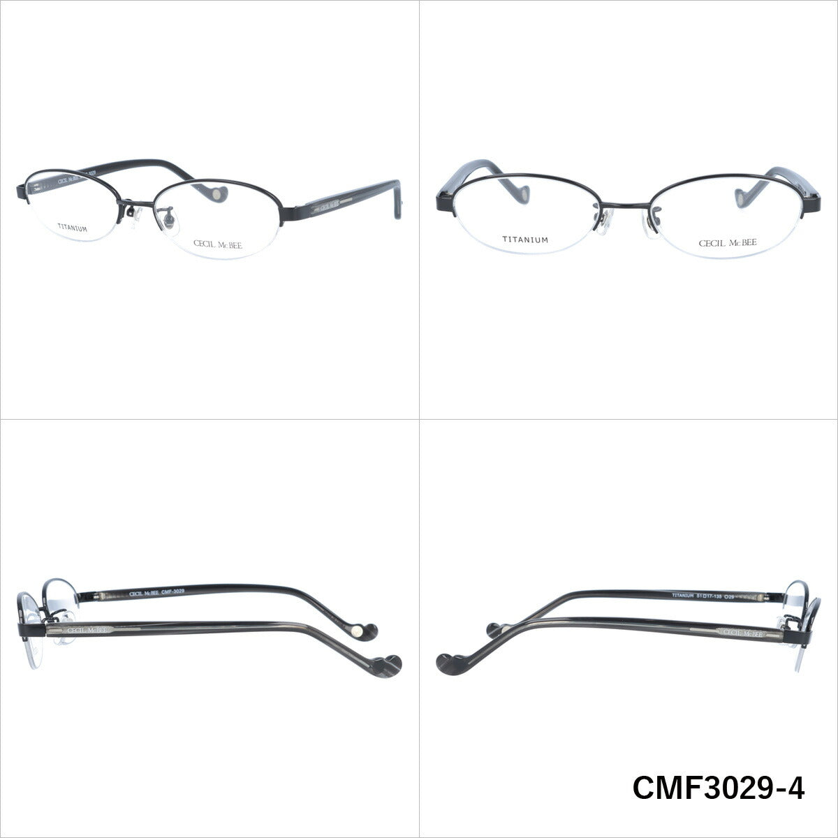 メガネ 眼鏡 度付き 度なし おしゃれ CECIL McBEE セシルマクビー CMF 3029 全4色 51サイズ オーバル型 レディース 女性 UVカット 紫外線 ブランド サングラス 伊達 ダテ｜老眼鏡・PCレンズ・カラーレンズ・遠近両用対応可能 ラッピング無料