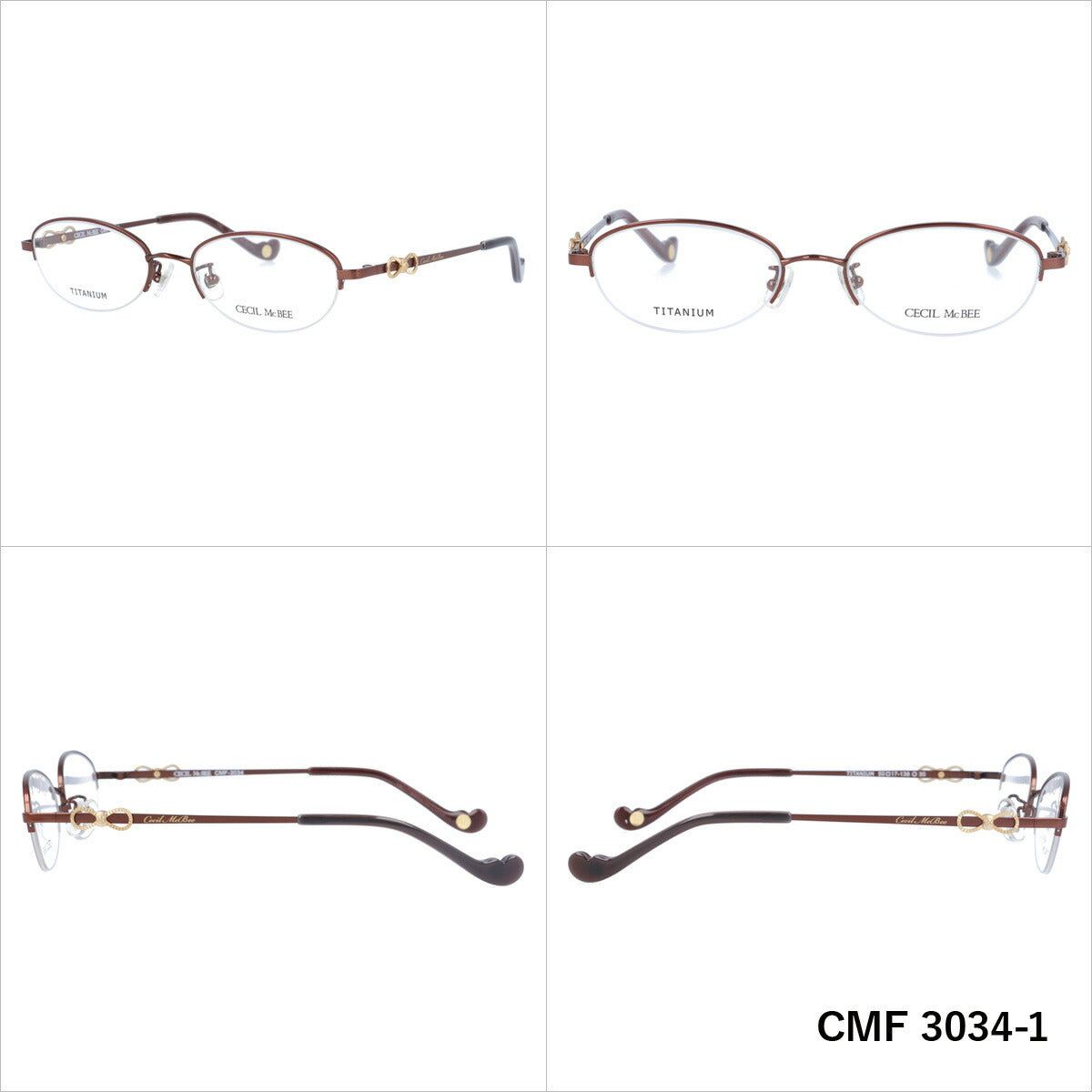 メガネ 眼鏡 度付き 度なし おしゃれ CECIL McBEE セシルマクビー CMF 3034 全4色 50サイズ オーバル型 レディース 女性 UVカット 紫外線 ブランド サングラス 伊達 ダテ｜老眼鏡・PCレンズ・カラーレンズ・遠近両用対応可能 ラッピング無料