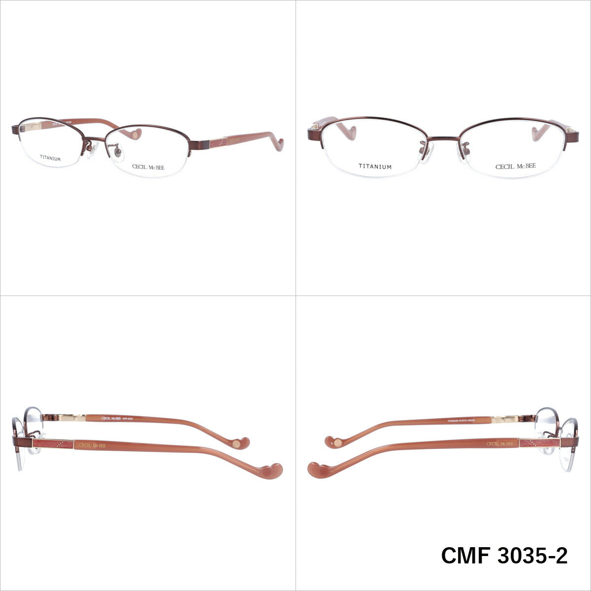 メガネ 眼鏡 度付き 度なし おしゃれ CECIL McBEE セシルマクビー CMF3035 全4色 51サイズ オーバル型 レディース 女性 UVカット 紫外線 ブランド サングラス 伊達 ダテ｜老眼鏡・PCレンズ・カラーレンズ・遠近両用対応可能 ラッピング無料