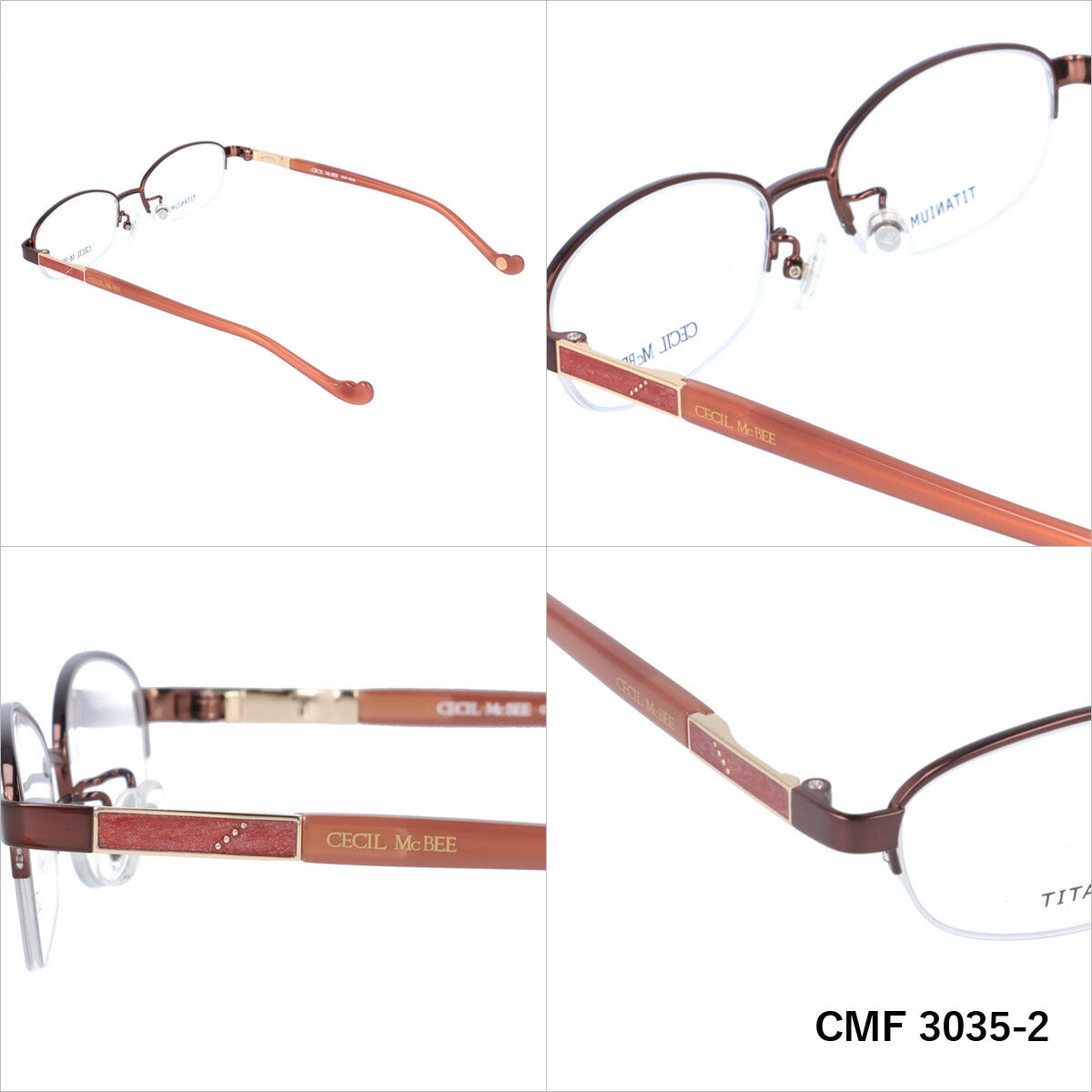 メガネ 眼鏡 度付き 度なし おしゃれ CECIL McBEE セシルマクビー CMF3035 全4色 51サイズ オーバル型 レディース 女性 UVカット 紫外線 ブランド サングラス 伊達 ダテ｜老眼鏡・PCレンズ・カラーレンズ・遠近両用対応可能 ラッピング無料
