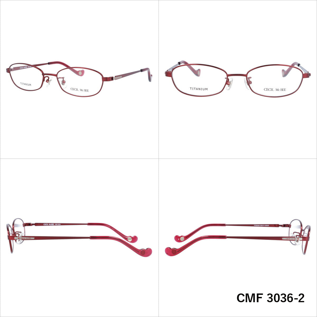 メガネ 眼鏡 度付き 度なし おしゃれ CECIL McBEE セシルマクビー CMF3036 全4色 50サイズ オーバル型 レディース 女性 UVカット 紫外線 ブランド サングラス 伊達 ダテ｜老眼鏡・PCレンズ・カラーレンズ・遠近両用対応可能 ラッピング無料
