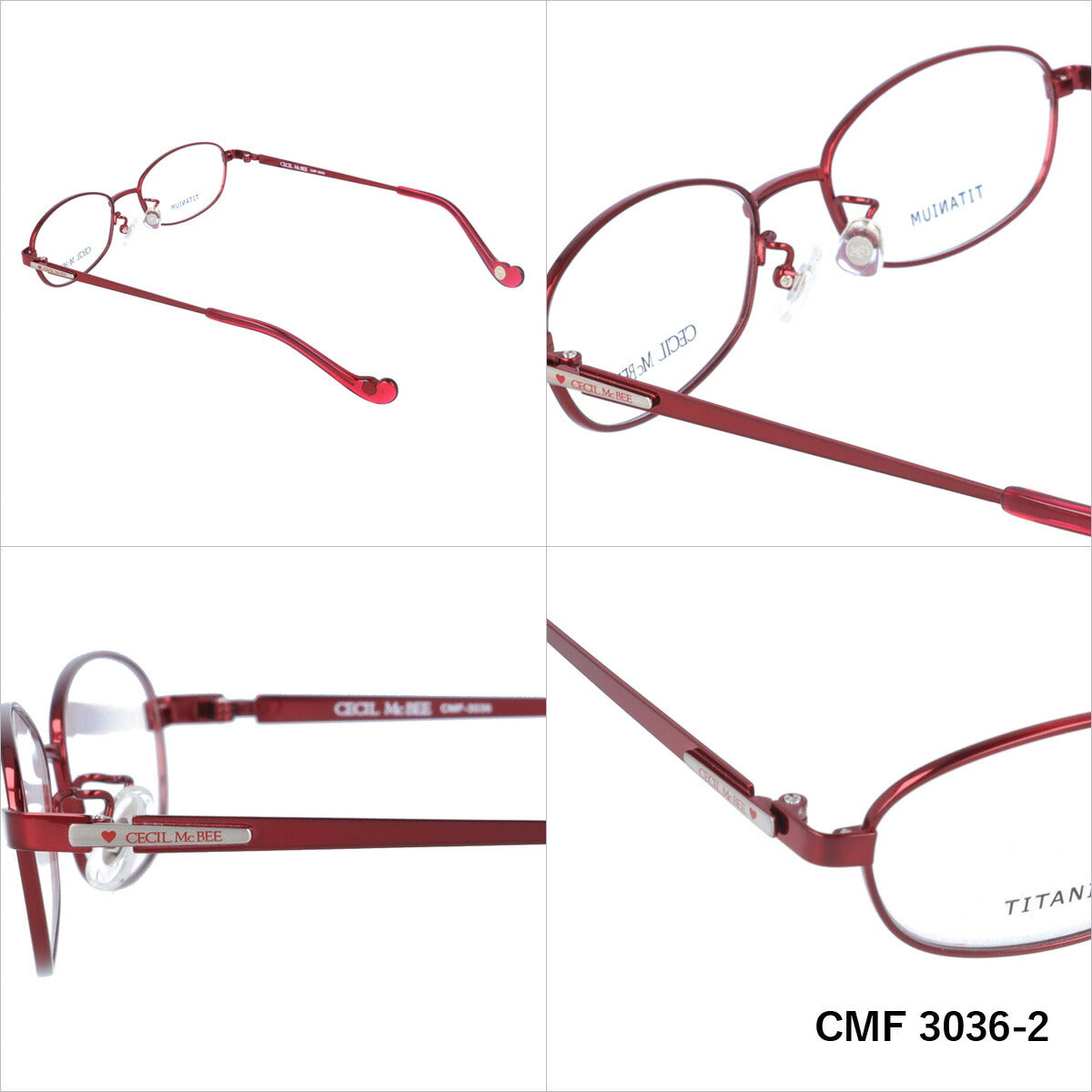 メガネ 眼鏡 度付き 度なし おしゃれ CECIL McBEE セシルマクビー CMF3036 全4色 50サイズ オーバル型 レディース 女性 UVカット 紫外線 ブランド サングラス 伊達 ダテ｜老眼鏡・PCレンズ・カラーレンズ・遠近両用対応可能 ラッピング無料