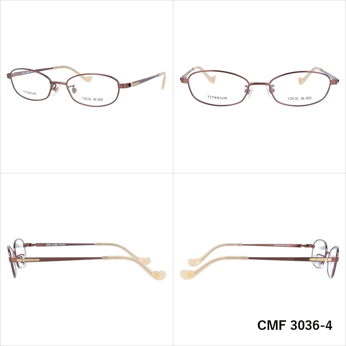 メガネ 眼鏡 度付き 度なし おしゃれ CECIL McBEE セシルマクビー CMF3036 全4色 50サイズ オーバル型 レディース 女性 UVカット 紫外線 ブランド サングラス 伊達 ダテ｜老眼鏡・PCレンズ・カラーレンズ・遠近両用対応可能 ラッピング無料