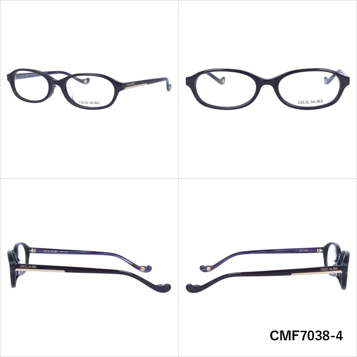 メガネ 眼鏡 度付き 度なし おしゃれ CECIL McBEE セシルマクビー CMF 7038 全4色 52サイズ オーバル型 レディース 女性 UVカット 紫外線 ブランド サングラス 伊達 ダテ｜老眼鏡・PCレンズ・カラーレンズ・遠近両用対応可能 ラッピング無料