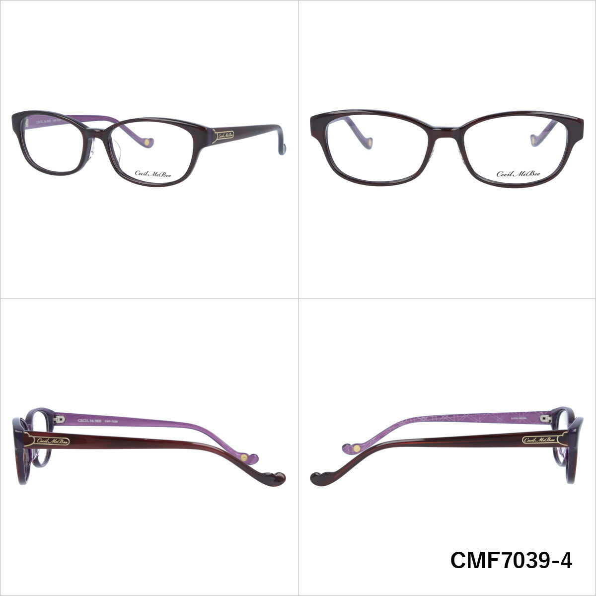 メガネ 眼鏡 度付き 度なし おしゃれ CECIL McBEE セシルマクビー CMF 7039 全4色 51サイズ オーバル型 レディース 女性 UVカット 紫外線 ブランド サングラス 伊達 ダテ｜老眼鏡・PCレンズ・カラーレンズ・遠近両用対応可能 ラッピング無料