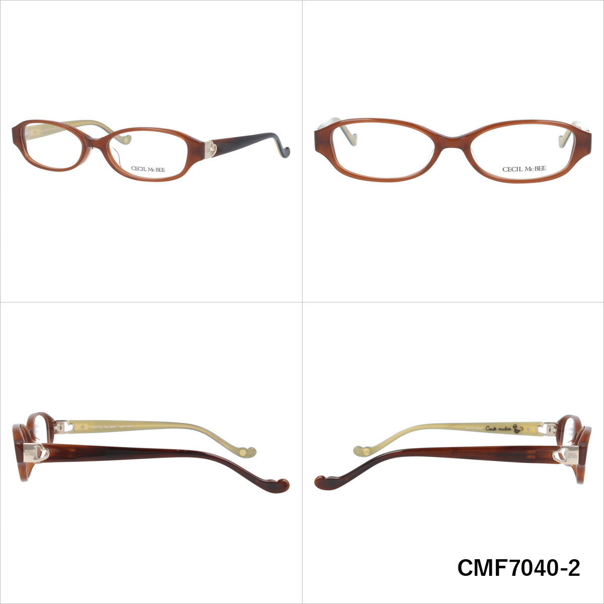 メガネ 眼鏡 度付き 度なし おしゃれ CECIL McBEE セシルマクビー CMF 7040 全4色 52サイズ オーバル型 レディース 女性 UVカット 紫外線 ブランド サングラス 伊達 ダテ｜老眼鏡・PCレンズ・カラーレンズ・遠近両用対応可能 ラッピング無料