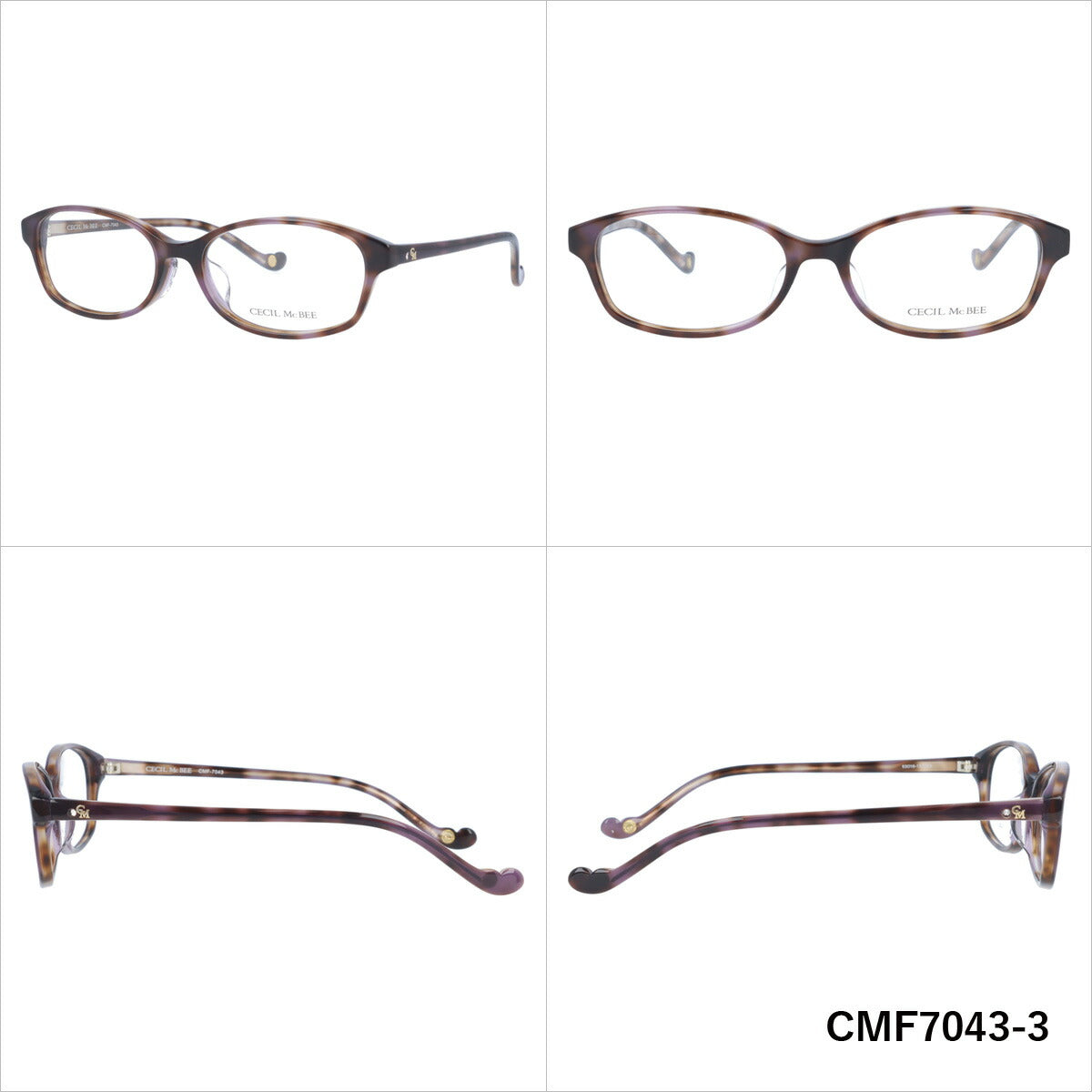 メガネ 眼鏡 度付き 度なし おしゃれ CECIL McBEE セシルマクビー CMF 7043 全4色 53サイズ オーバル型 レディース 女性 UVカット 紫外線 ブランド サングラス 伊達 ダテ｜老眼鏡・PCレンズ・カラーレンズ・遠近両用対応可能 ラッピング無料