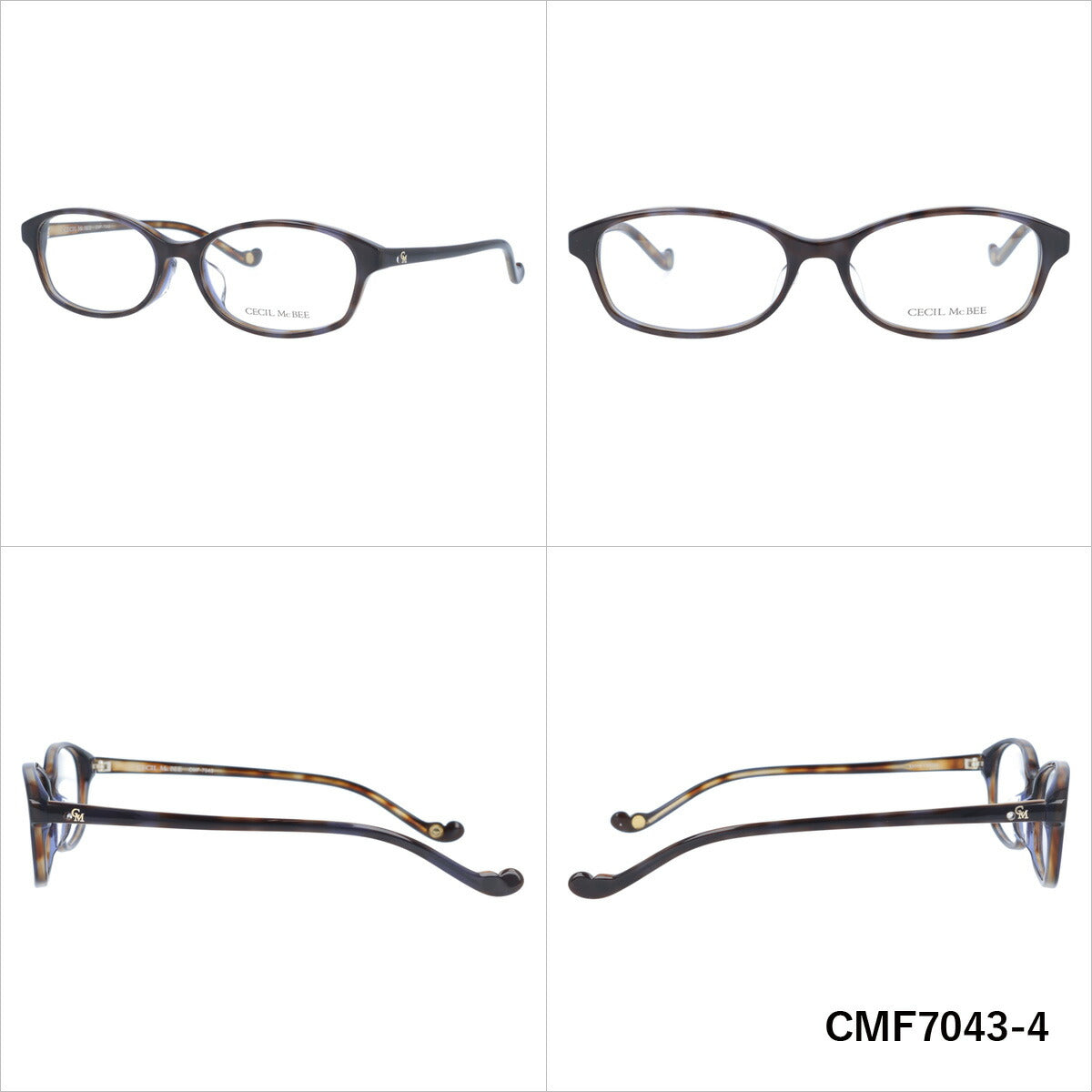 メガネ 眼鏡 度付き 度なし おしゃれ CECIL McBEE セシルマクビー CMF 7043 全4色 53サイズ オーバル型 レディース 女性 UVカット 紫外線 ブランド サングラス 伊達 ダテ｜老眼鏡・PCレンズ・カラーレンズ・遠近両用対応可能 ラッピング無料