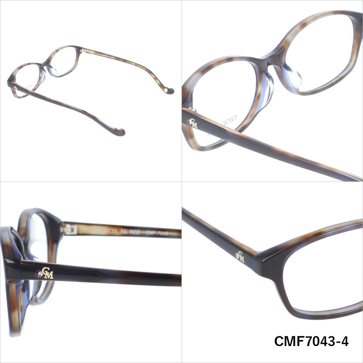 メガネ 眼鏡 度付き 度なし おしゃれ CECIL McBEE セシルマクビー CMF 7043 全4色 53サイズ オーバル型 レディース 女性 UVカット 紫外線 ブランド サングラス 伊達 ダテ｜老眼鏡・PCレンズ・カラーレンズ・遠近両用対応可能 ラッピング無料