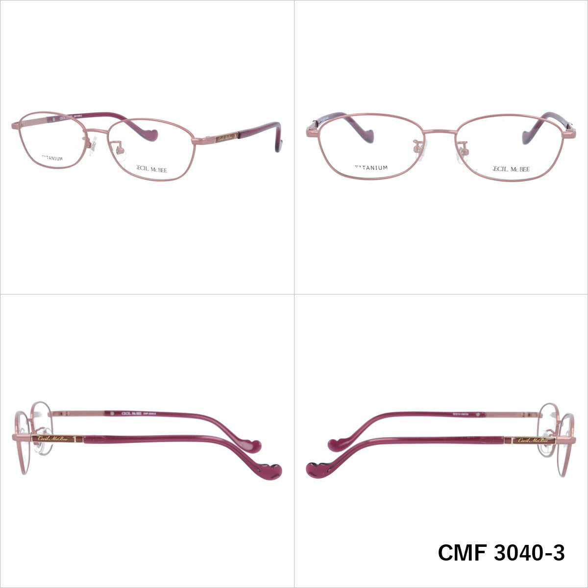 メガネ 眼鏡 度付き 度なし おしゃれ CECIL McBEE セシルマクビー CMF 3040 全4色 52サイズ オーバル型 レディース 女性 UVカット 紫外線 ブランド サングラス 伊達 ダテ｜老眼鏡・PCレンズ・カラーレンズ・遠近両用対応可能 ラッピング無料