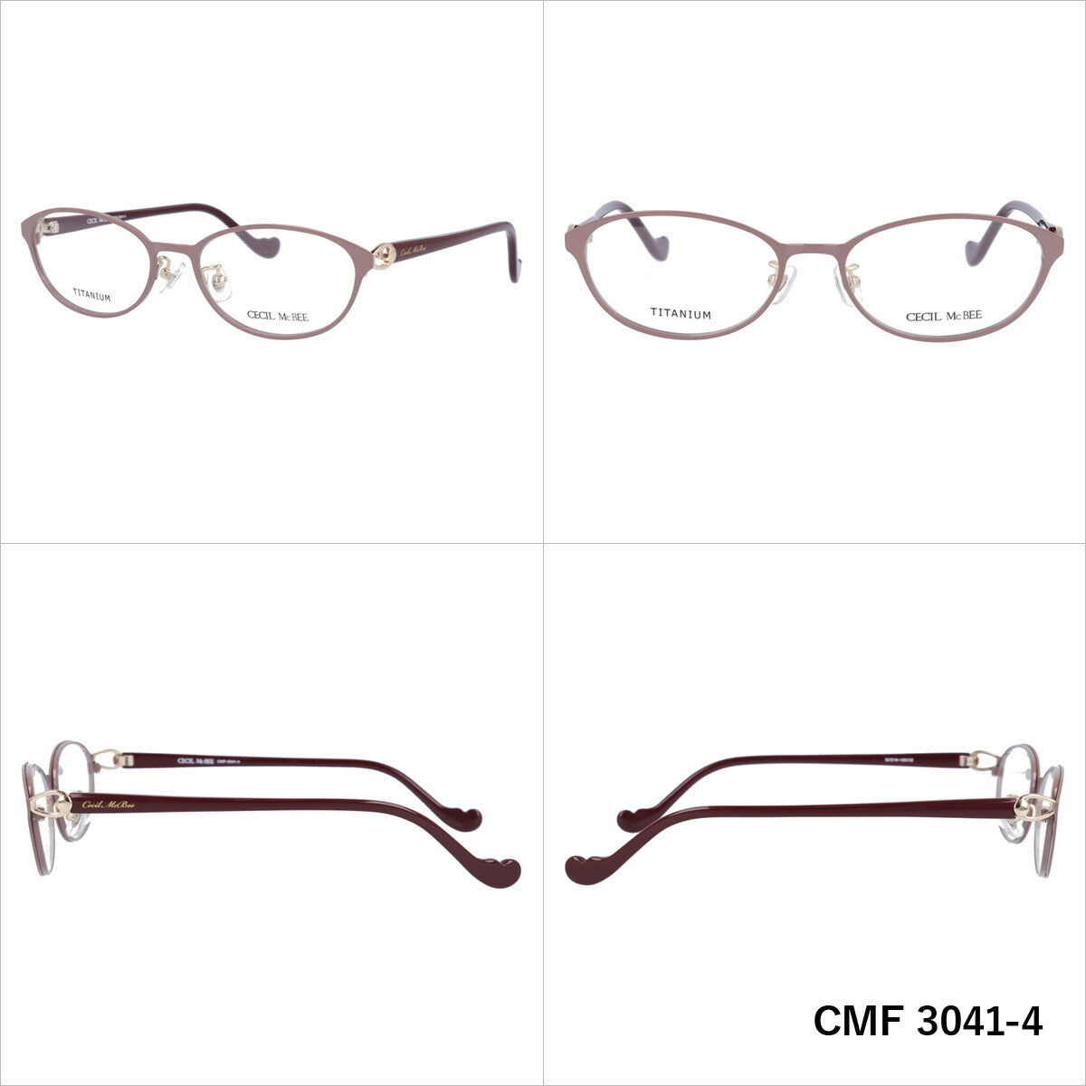 メガネ 眼鏡 度付き 度なし おしゃれ CECIL McBEE セシルマクビー CMF 3041 全4色 52サイズ オーバル型 レディース 女性 UVカット 紫外線 ブランド サングラス 伊達 ダテ｜老眼鏡・PCレンズ・カラーレンズ・遠近両用対応可能 ラッピング無料