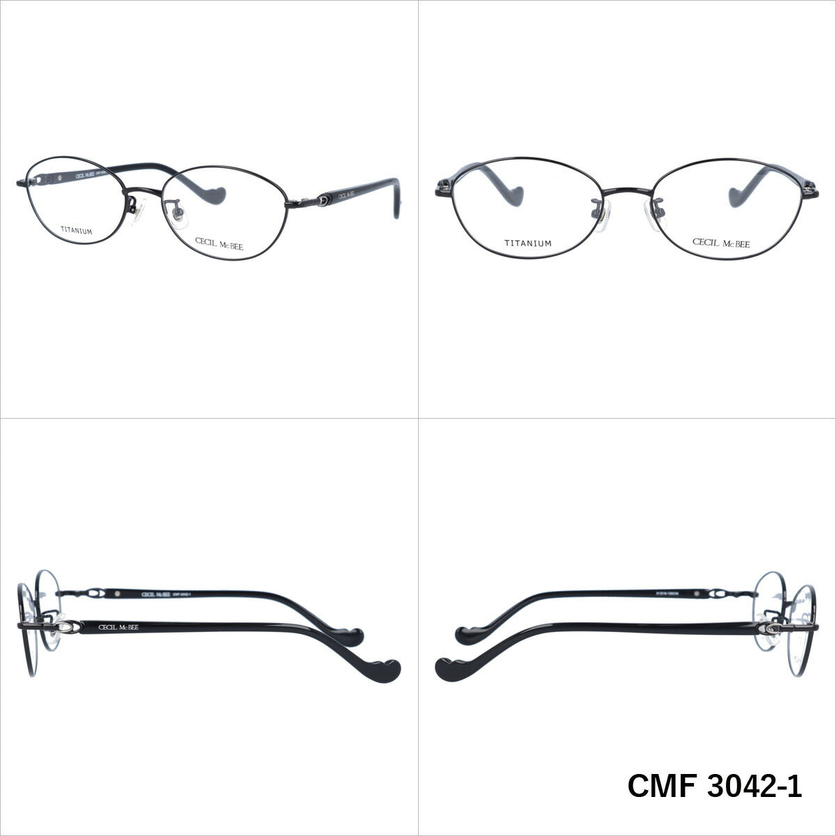 メガネ 眼鏡 度付き 度なし おしゃれ CECIL McBEE セシルマクビー CMF 3042 全4色 51サイズ オーバル型 レディース 女性 UVカット 紫外線 ブランド サングラス 伊達 ダテ｜老眼鏡・PCレンズ・カラーレンズ・遠近両用対応可能 ラッピング無料