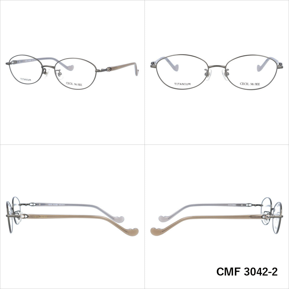 メガネ 眼鏡 度付き 度なし おしゃれ CECIL McBEE セシルマクビー CMF 3042 全4色 51サイズ オーバル型 レディース 女性 UVカット 紫外線 ブランド サングラス 伊達 ダテ｜老眼鏡・PCレンズ・カラーレンズ・遠近両用対応可能 ラッピング無料