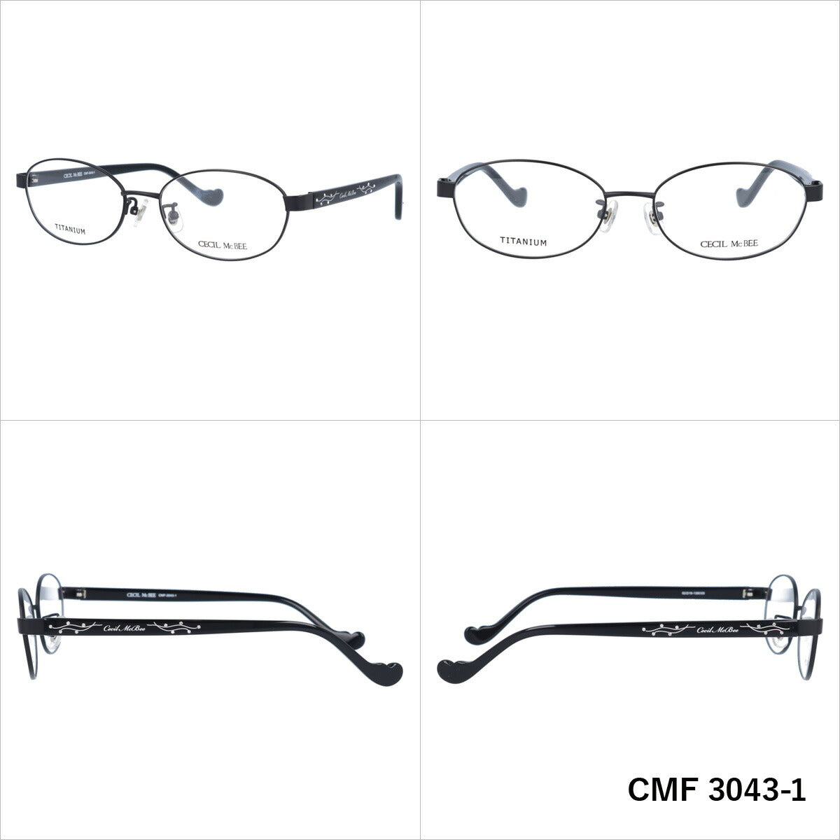 メガネ 眼鏡 度付き 度なし おしゃれ CECIL McBEE セシルマクビー CMF 3043 全4色 52サイズ ラインストーン オーバル型 レディース 女性 UVカット 紫外線 サングラス 伊達 ダテ｜老眼鏡・PCレンズ・カラーレンズ・遠近両用対応可能 ラッピング無料