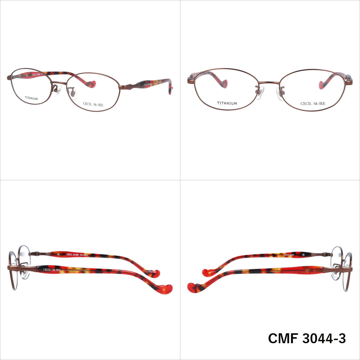 メガネ 眼鏡 度付き 度なし おしゃれ CECIL McBEE セシルマクビー CMF 3044 全4色 52サイズ オーバル型 レディース 女性 UVカット 紫外線 ブランド サングラス 伊達 ダテ｜老眼鏡・PCレンズ・カラーレンズ・遠近両用対応可能 ラッピング無料