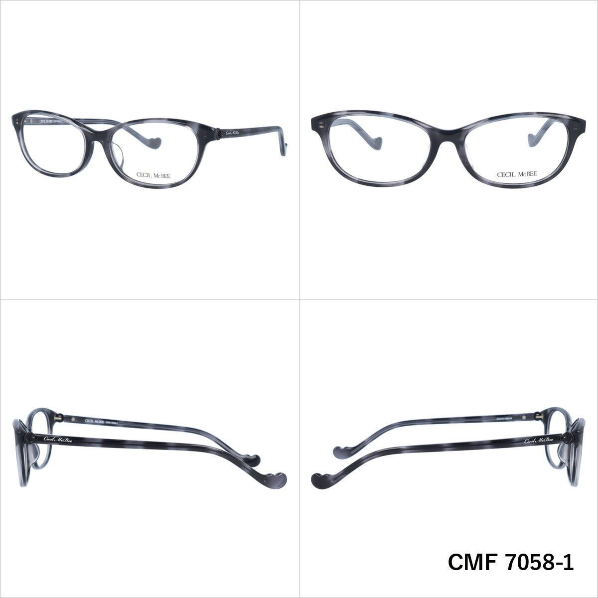 メガネ 眼鏡 度付き 度なし おしゃれ CECIL McBEE セシルマクビー CMF7058 全4色 53サイズ フォックス型 レディース 女性 UVカット 紫外線 ブランド サングラス 伊達 ダテ｜老眼鏡・PCレンズ・カラーレンズ・遠近両用対応可能 ラッピング無料