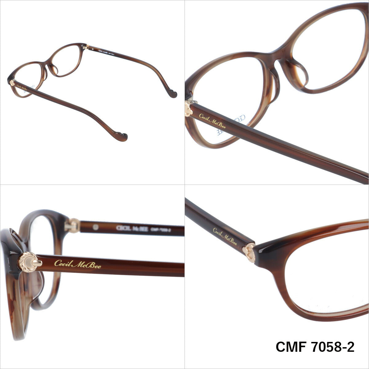 メガネ 眼鏡 度付き 度なし おしゃれ CECIL McBEE セシルマクビー CMF7058 全4色 53サイズ フォックス型 レディース 女性 UVカット 紫外線 ブランド サングラス 伊達 ダテ｜老眼鏡・PCレンズ・カラーレンズ・遠近両用対応可能 ラッピング無料