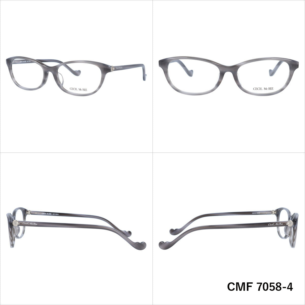 メガネ 眼鏡 度付き 度なし おしゃれ CECIL McBEE セシルマクビー CMF7058 全4色 53サイズ フォックス型 レディース 女性 UVカット 紫外線 ブランド サングラス 伊達 ダテ｜老眼鏡・PCレンズ・カラーレンズ・遠近両用対応可能 ラッピング無料