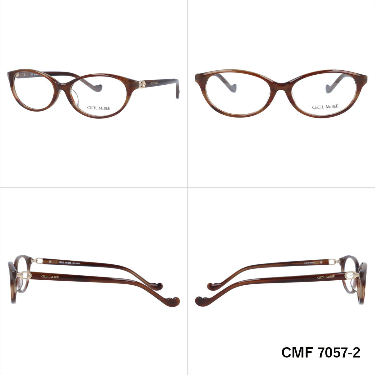 メガネ 眼鏡 度付き 度なし おしゃれ CECIL McBEE セシルマクビー CMF7057 全4色 51サイズ フォックス型 レディース 女性 UVカット 紫外線 ブランド サングラス 伊達 ダテ｜老眼鏡・PCレンズ・カラーレンズ・遠近両用対応可能 ラッピング無料