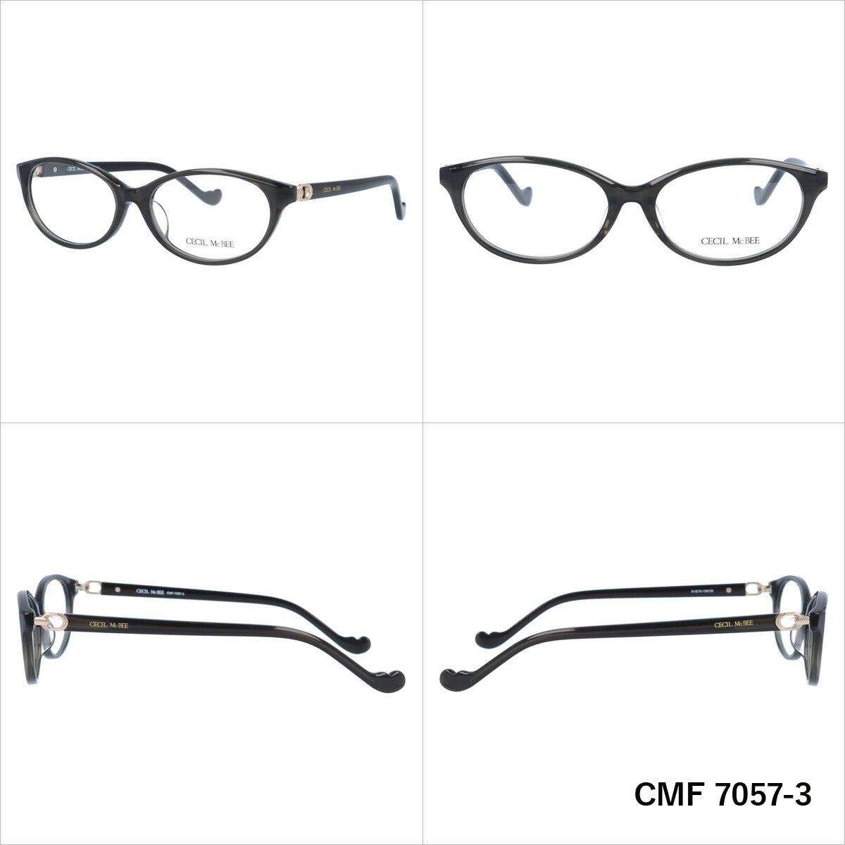 メガネ 眼鏡 度付き 度なし おしゃれ CECIL McBEE セシルマクビー CMF7057 全4色 51サイズ フォックス型 レディース 女性 UVカット 紫外線 ブランド サングラス 伊達 ダテ｜老眼鏡・PCレンズ・カラーレンズ・遠近両用対応可能 ラッピング無料