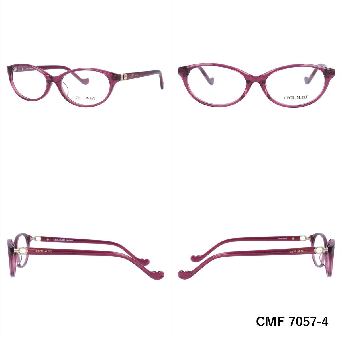 メガネ 眼鏡 度付き 度なし おしゃれ CECIL McBEE セシルマクビー CMF7057 全4色 51サイズ フォックス型 レディース 女性 UVカット 紫外線 ブランド サングラス 伊達 ダテ｜老眼鏡・PCレンズ・カラーレンズ・遠近両用対応可能 ラッピング無料