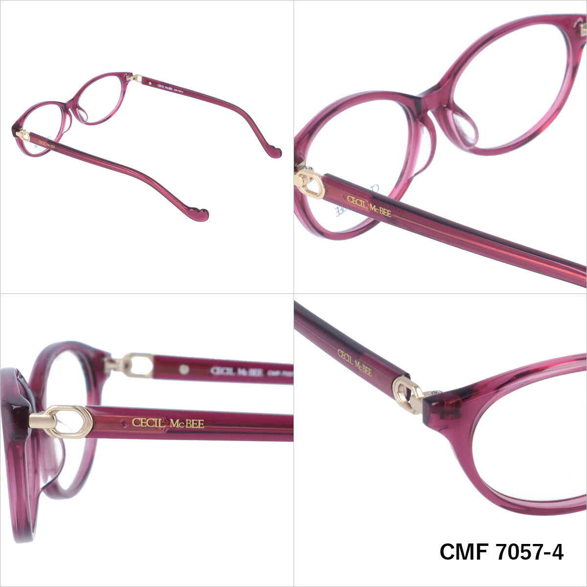 メガネ 眼鏡 度付き 度なし おしゃれ CECIL McBEE セシルマクビー CMF7057 全4色 51サイズ フォックス型 レディース 女性 UVカット 紫外線 ブランド サングラス 伊達 ダテ｜老眼鏡・PCレンズ・カラーレンズ・遠近両用対応可能 ラッピング無料