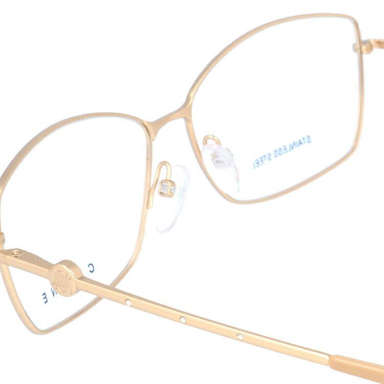 【訳あり】セリーヌ CELINE メガネ フレーム 眼鏡 度付き 度なし 伊達 VC1243S 0648 55サイズ スクエア型 レディース ブラゾン アイコン ロゴ スワロフスキー ラッピング無料