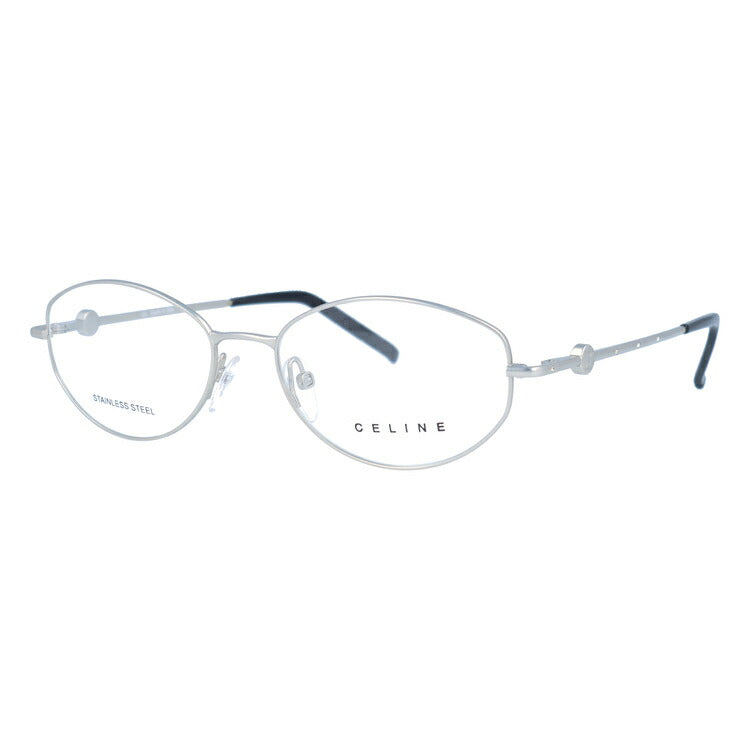 【訳あり】セリーヌ CELINE メガネ フレーム 眼鏡 度付き 度なし 伊達 VC1244S 0581 52サイズ オーバル型 レディース ブラゾン アイコン ロゴ スワロフスキー ラッピング無料