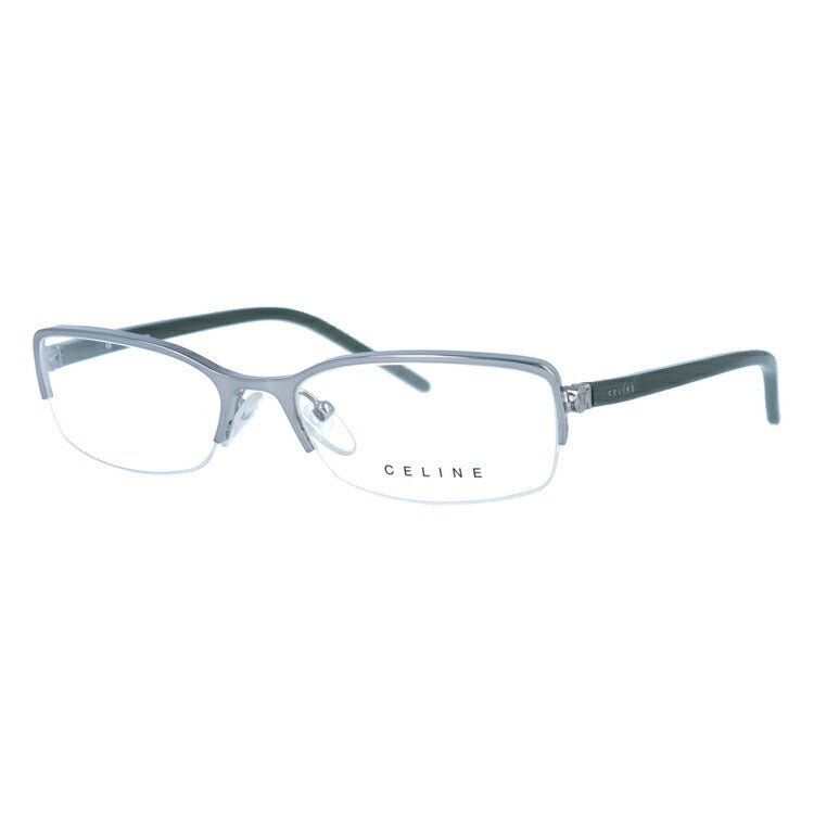 【訳あり】セリーヌ CELINE メガネ フレーム 眼鏡 度付き 度なし 伊達 VC1251M 0E42 53サイズ オーバル型 レディース ブラゾン アイコン ロゴ ハーフリム ナイロールフレーム