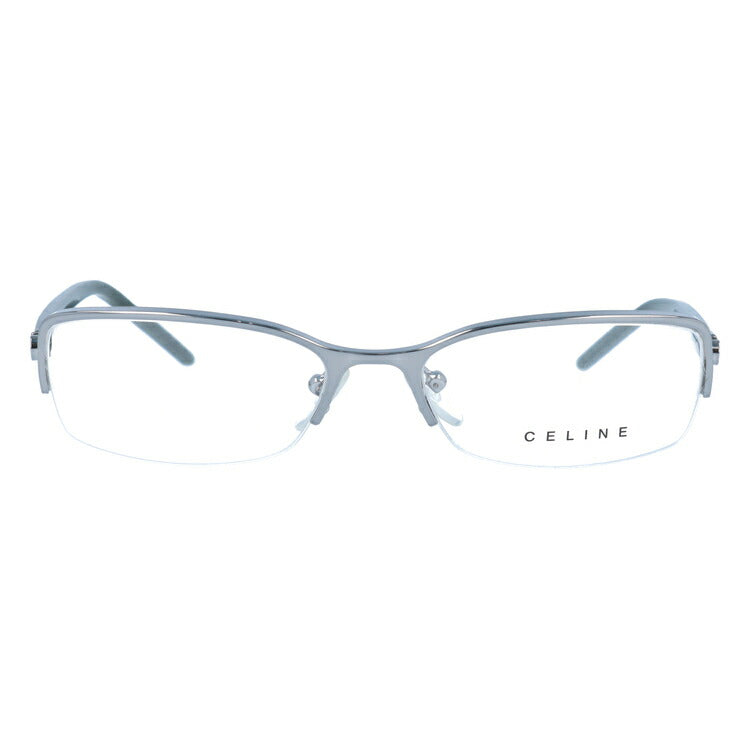【訳あり】セリーヌ CELINE メガネ フレーム 眼鏡 度付き 度なし 伊達 VC1251M 0E42 53サイズ オーバル型 レディース ブラゾン アイコン ロゴ ハーフリム ナイロールフレーム