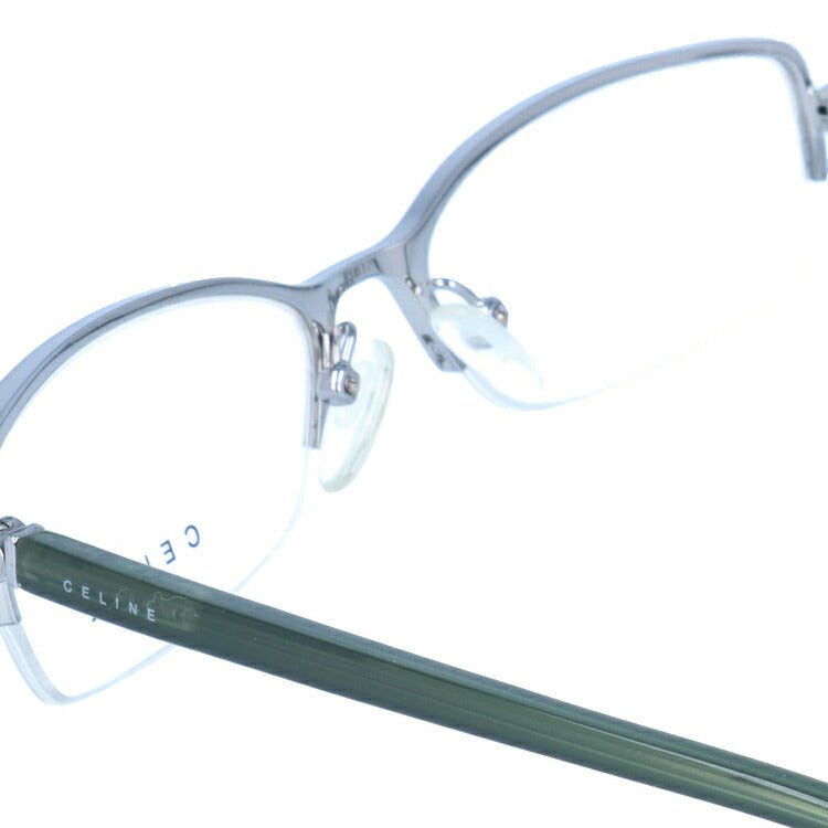 【訳あり】セリーヌ CELINE メガネ フレーム 眼鏡 度付き 度なし 伊達 VC1251M 0E42 53サイズ オーバル型 レディース ブラゾン アイコン ロゴ ハーフリム ナイロールフレーム