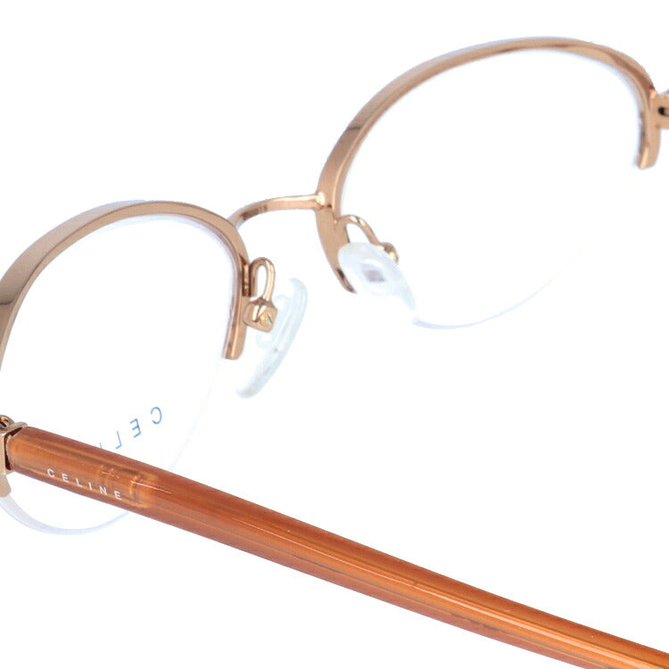 【訳あり】セリーヌ メガネフレーム 【オーバル型】 おしゃれ老眼鏡 PC眼鏡 スマホめがね 伊達メガネ リーディンググラス 眼精疲労 CELINE VC1252M 0A32 52サイズ レディース ブラゾン アイコン ロゴ プレゼント ハーフリム ナイロールフレーム