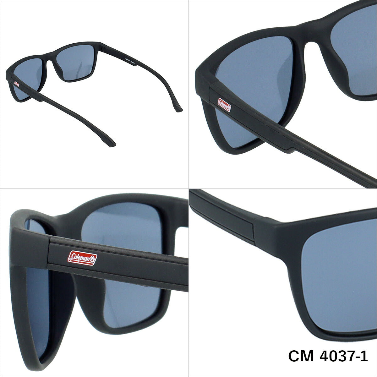 コールマン サングラス 偏光サングラス アジアンフィット COLEMAN CM4037 54サイズ 全2カラー ウェリントン型 乱反射をカットしクリアな視界へ ユニセックス メンズ レディース | クロブチ 黒縁