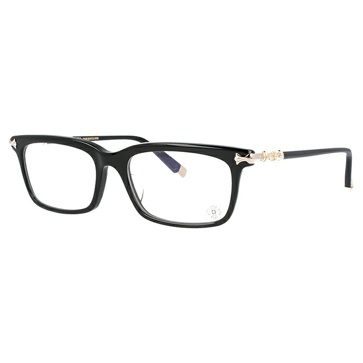 クロムハーツ メガネ 度付き 度なし 伊達メガネ 眼鏡 メガネフレーム CHROME HEARTS アジアンフィット FUN HATCH-A BK-GP 54サイズ スクエア型 ユニセックス メンズ レディース 紫外線 UVカット ラッピング無料