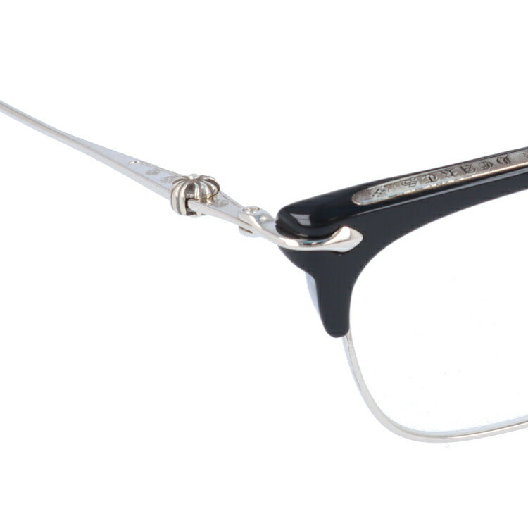 クロムハーツ メガネ 度付き 度なし 伊達メガネ 眼鏡 メガネフレーム CHROME HEARTS SLUNTRADICTION BK/SS 52サイズ ブロー型 ユニセックス メンズ レディース 紫外線 UVカット ラッピング無料