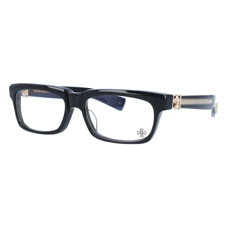 クロムハーツ メガネ 度付き 度なし 伊達メガネ 眼鏡 メガネフレーム CHROME HEARTS アジアンフィット SPLAT-A BK-GP 55サイズ スクエア型 ユニセックス メンズ レディース 紫外線 UVカット ラッピング無料