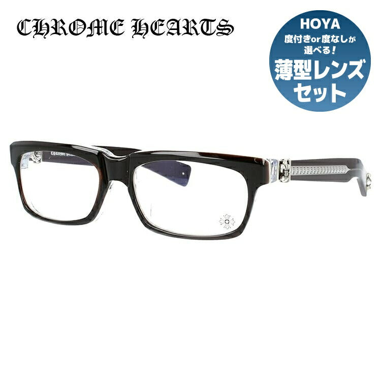 クロムハーツ メガネ 度付き 度なし 伊達メガネ 眼鏡 メガネフレーム CHROME HEARTS アジアンフィット SPLAT-A CWC 55サイズ スクエア型 ユニセックス メンズ レディース 紫外線 UVカット ラッピング無料