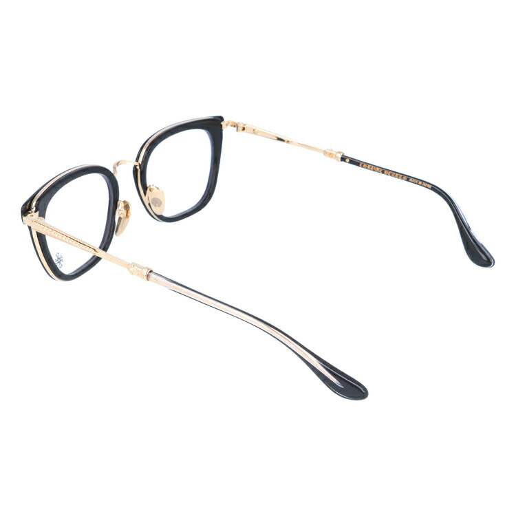 クロムハーツ メガネ 度付き 度なし 伊達メガネ 眼鏡 メガネフレーム CHROME HEARTS STRAPADICTOME BK/GP 51サイズ スクエア型 ユニセックス メンズ レディース 紫外線 UVカット ラッピング無料
